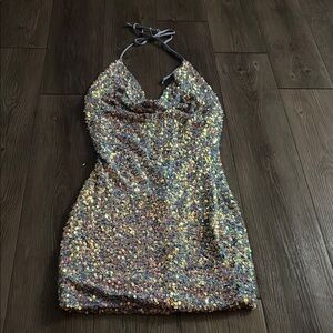 Sequin Halter Dress